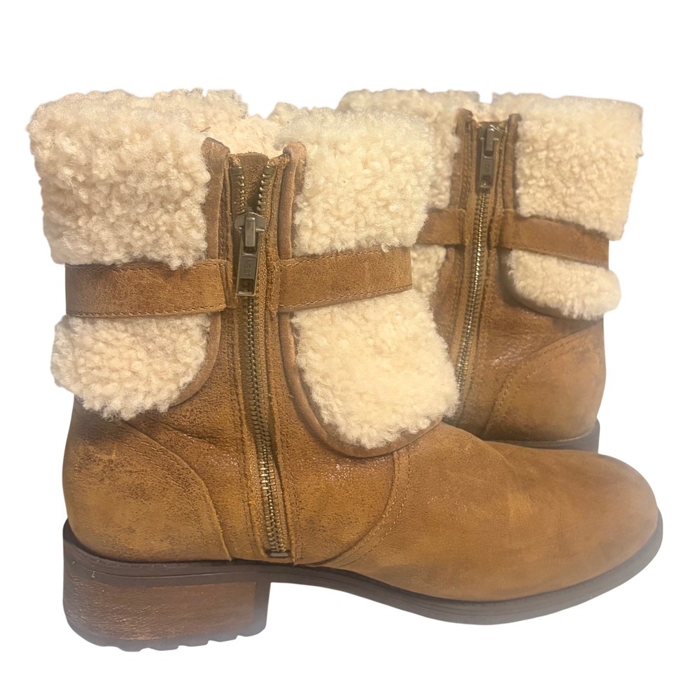 UGG Simmens Waterproof Leather Suede Boots‎ Chestnut Brown 1008220 Womens 8.5 - Picture 7 of 8
